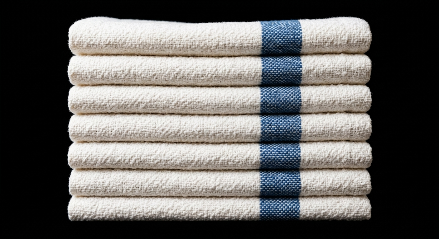 Huck Towels (White-Blue) – Gazi Rags Bangladesh