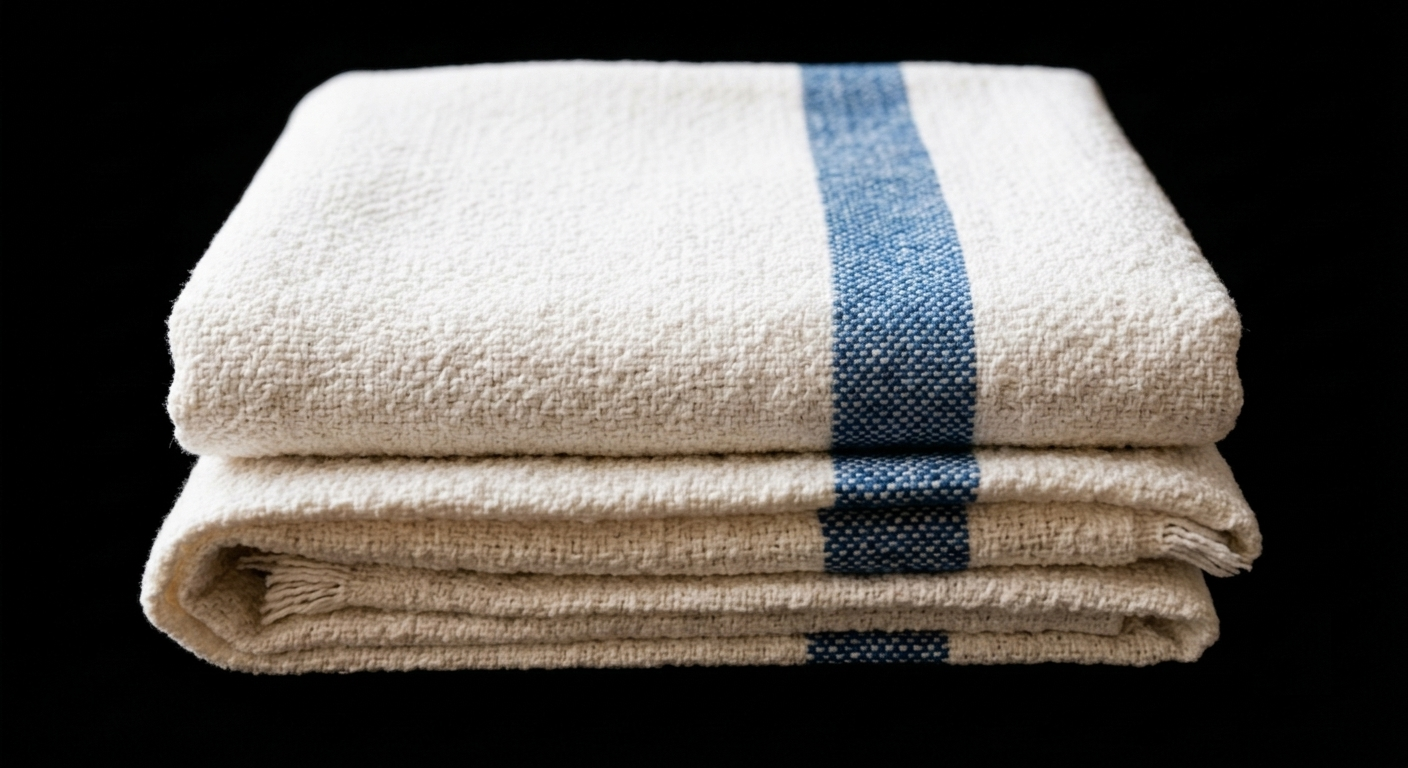 Huck Towels (White-Blue) – Gazi Rags Bangladesh