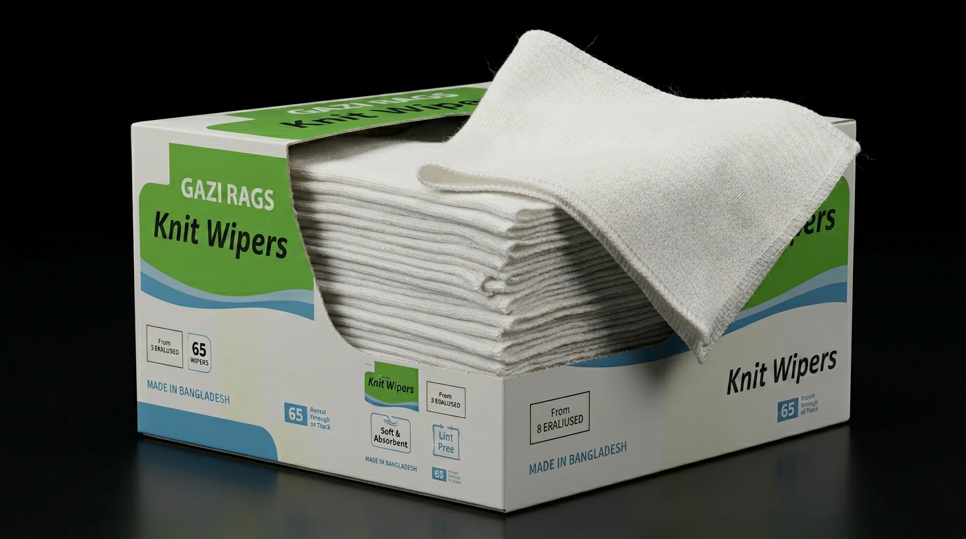 Exsact cut wiping rags in premium cardbord box – Gazi Rags Bangladesh