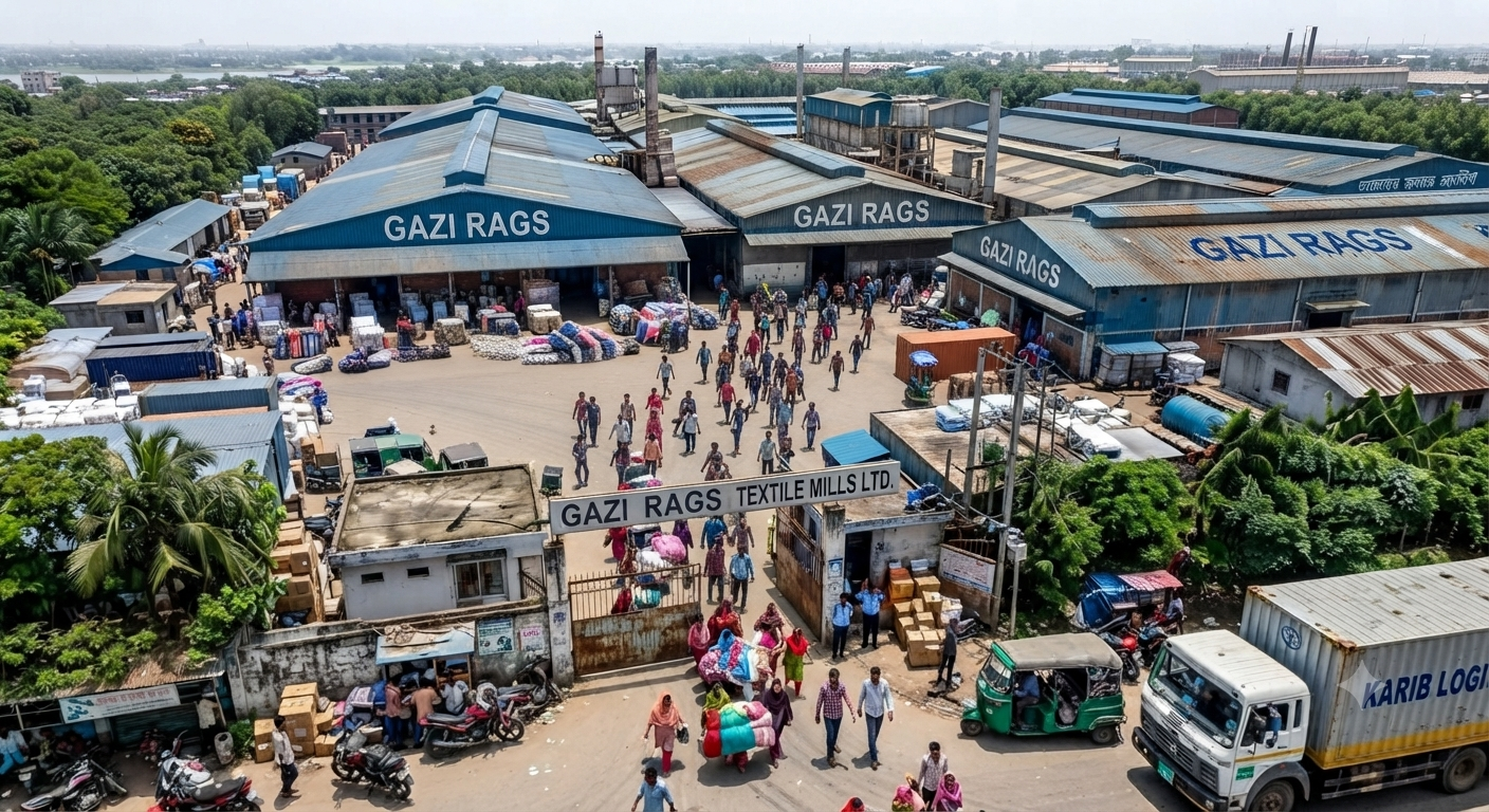 Birds eye view of the Factory in Dhaka – Gazi Rags Bangladesh