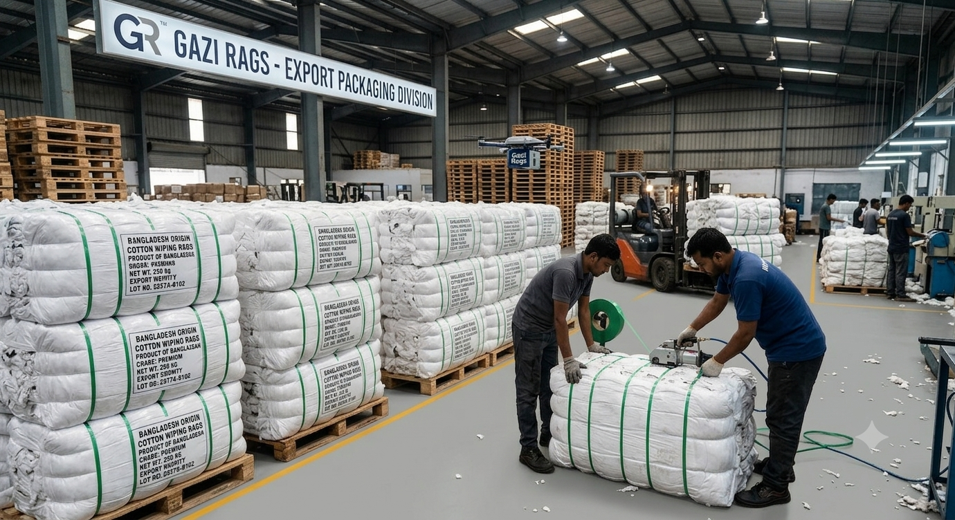 Green strapping export bales – Gazi Rags Bangladesh
