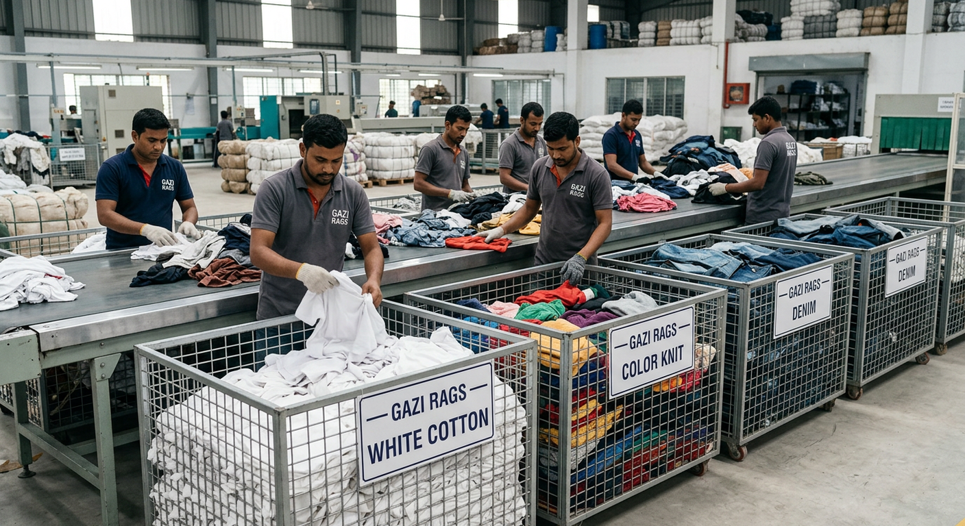 workers seperating rags – Gazi Rags Bangladesh