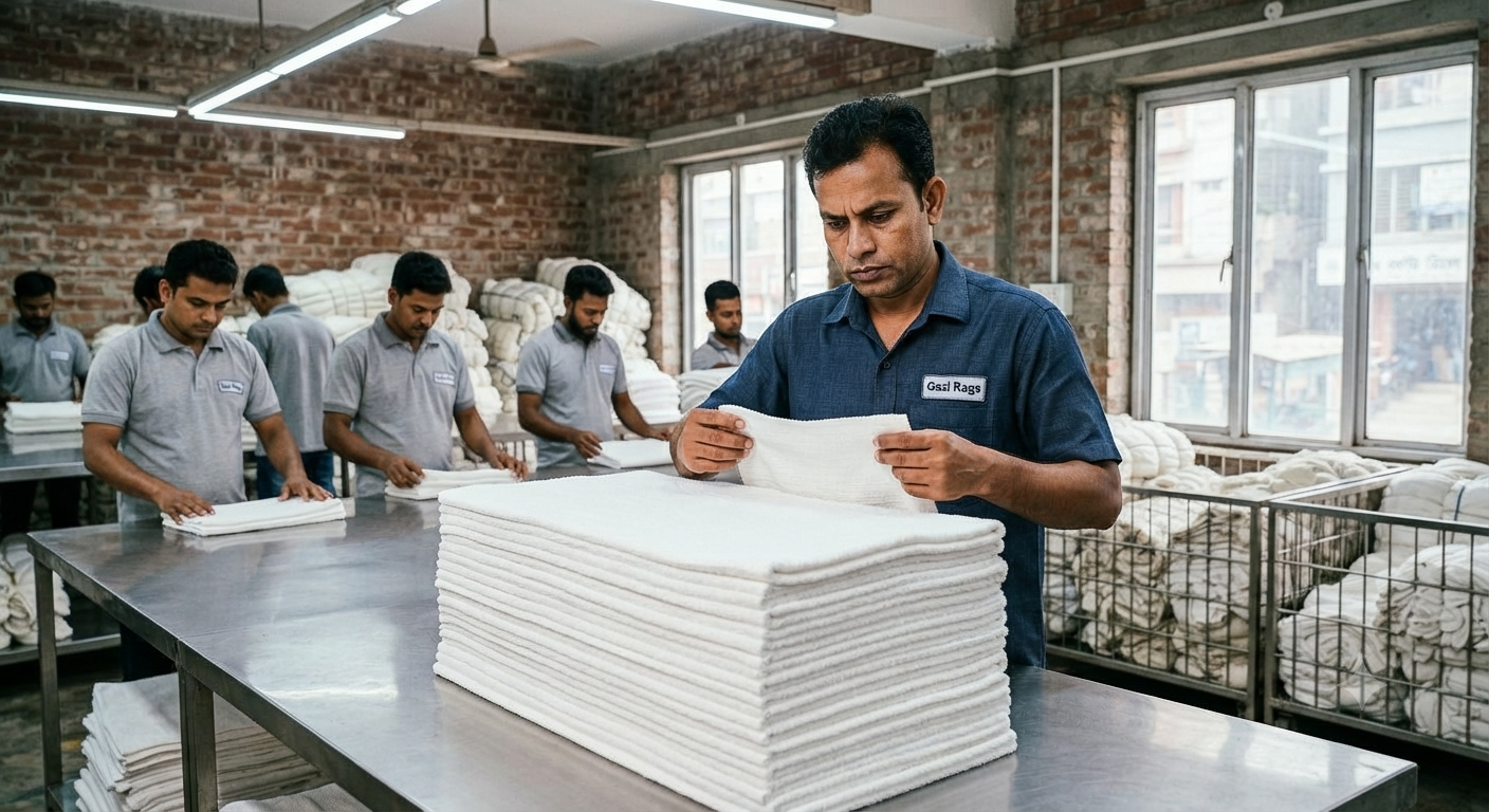 Factory team checking rags – Gazi Rags Bangladesh