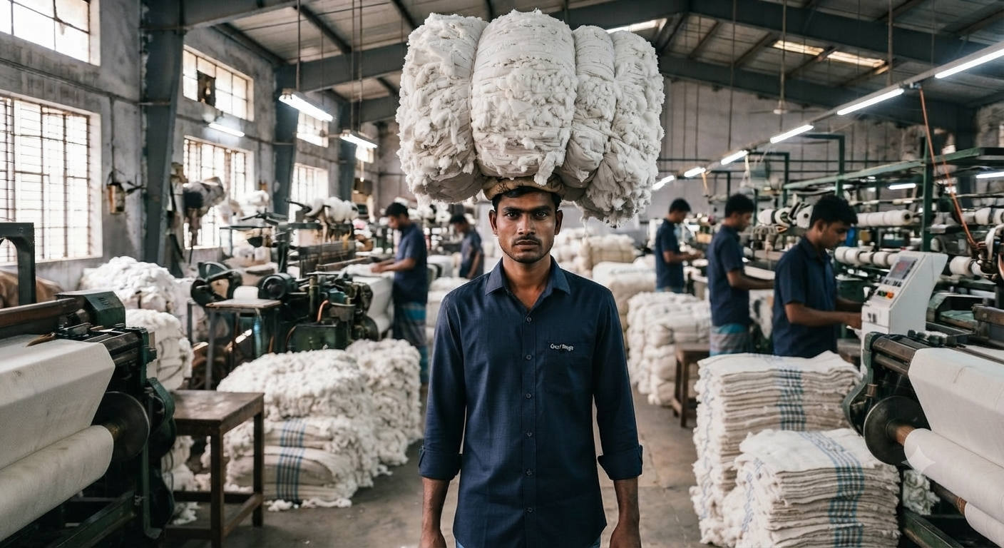 Factory workers Carrying Cotton – Gazi Rags Bangladesh