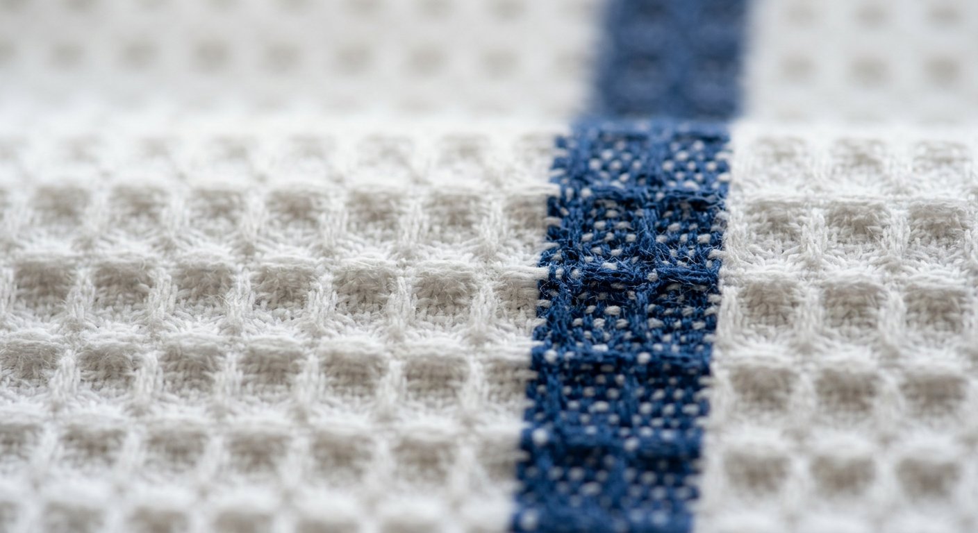 Huck towel waffle weave macro – Gazi Rags Bangladesh