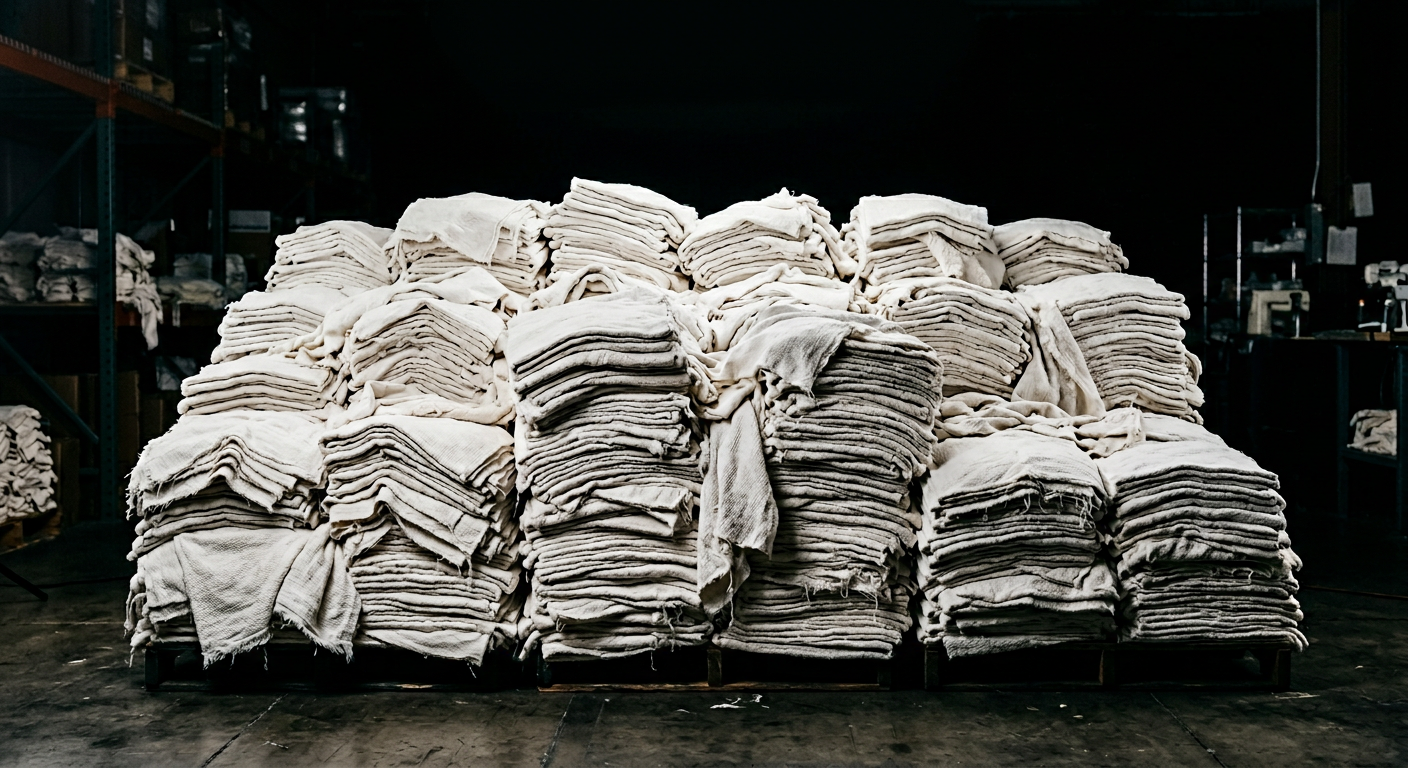Worker trimming rags with scissors – Gazi Rags Bangladesh